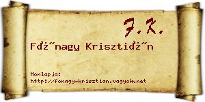 Fónagy Krisztián névjegykártya